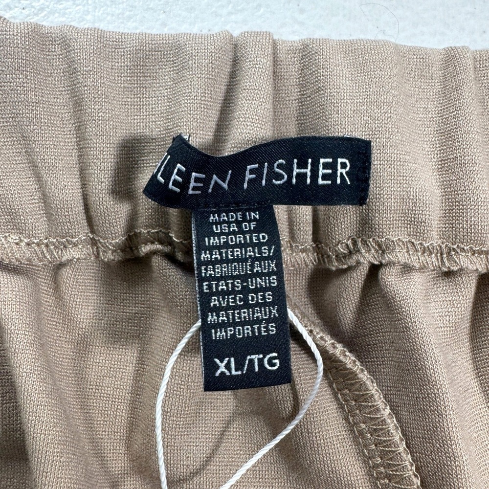Eileen Fisher Tan Wide Leg Ponte Jersey Trousers Pants XL Elastic‎ Back USA Made - Picture 7 of 7